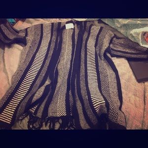 Express shawl type sweater black/white brand new!